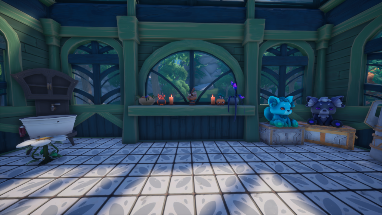 greenhouse sink and decorations