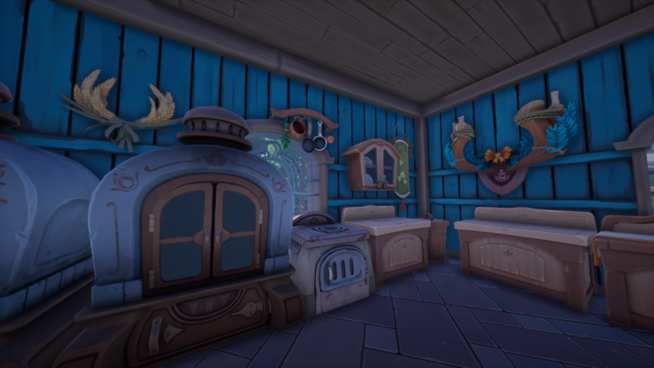 kitchen cooking area with farmhouse decor